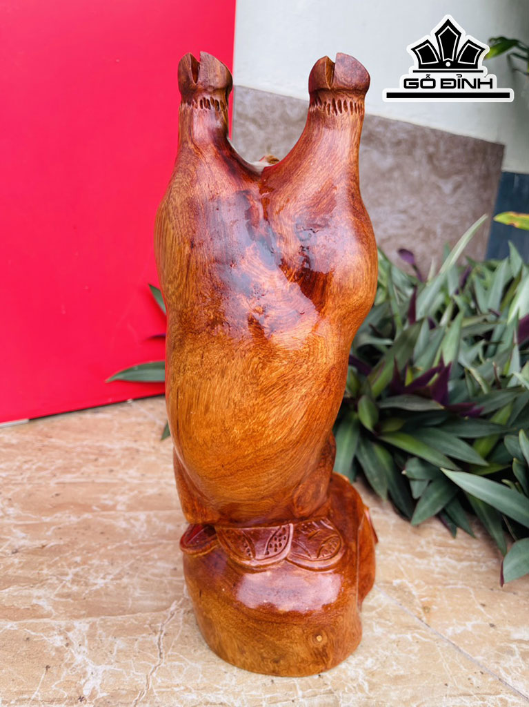 Tượng Heo Gỗ Hương Cao 33 Ngang 20 Sâu 13 (cm)