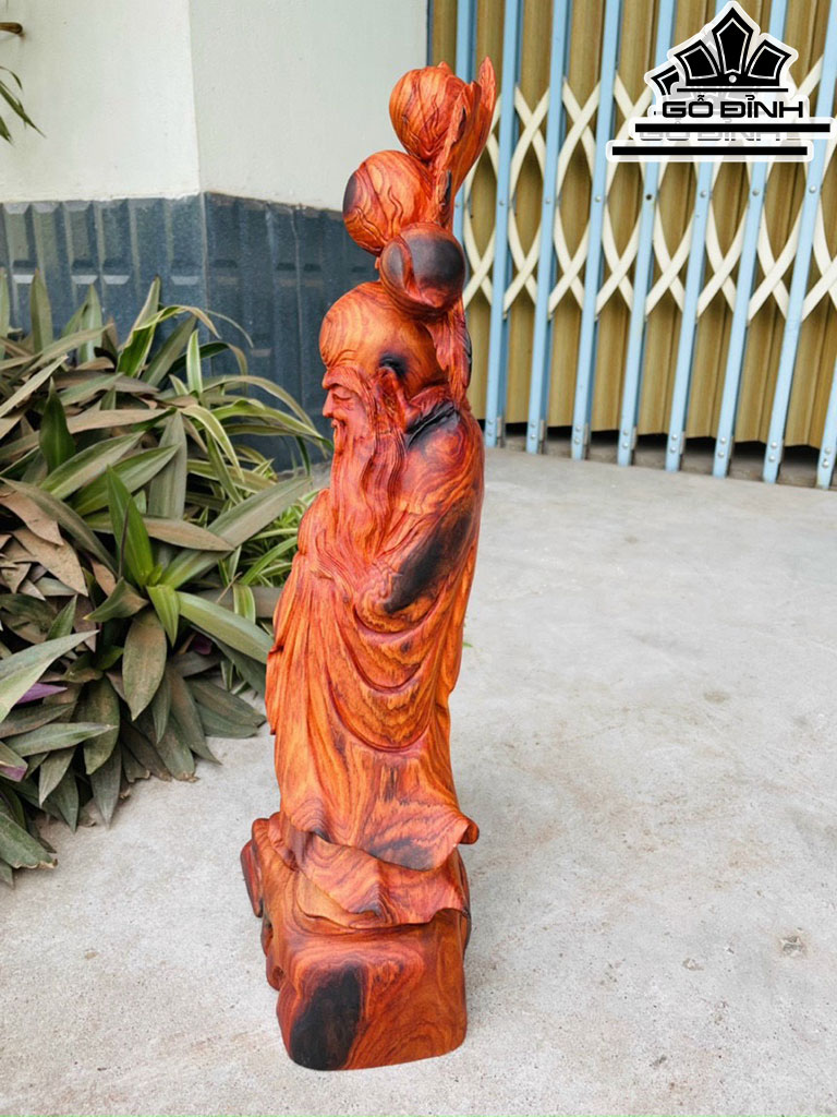 Tượng Ông Thọ Gỗ Trắc Cao 50 Ngang 22 Sâu 15 (cm)