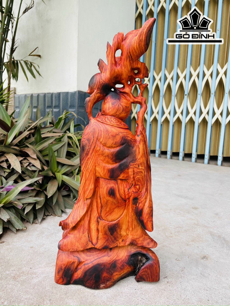 Tượng Ông Thọ Gỗ Trắc Cao 50 Ngang 22 Sâu 15 (cm)