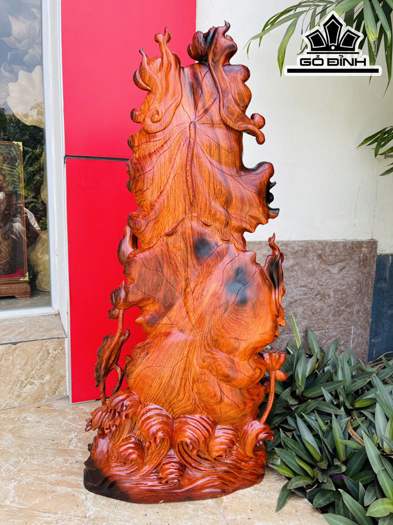 Tượng Phật Bà Quan Âm Gỗ Trắc Cao 77 Ngang 35 Sâu 20 (cm)