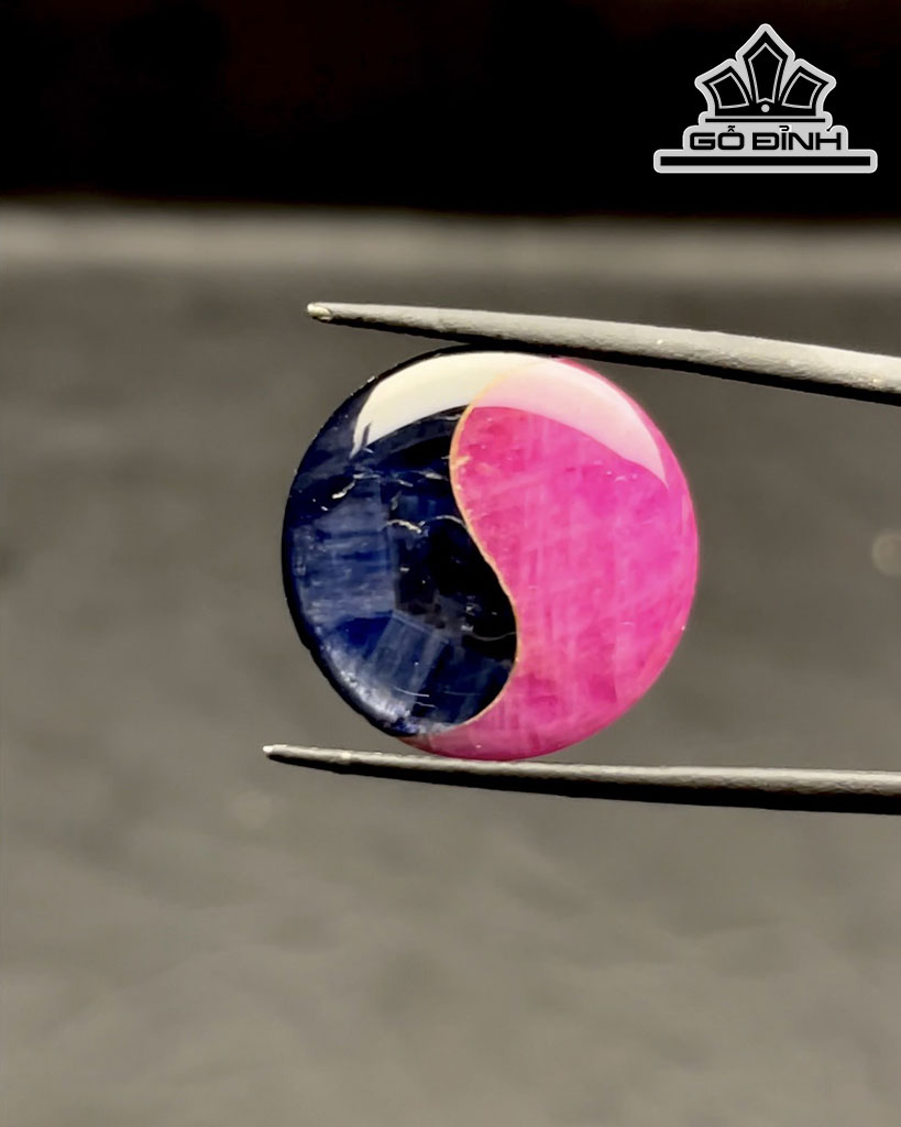 Mặt Dây Chuyền Âm Dương Đá Sapphire Đường Kính 19,3 Sâu 3,3 (mm) 16,3cts