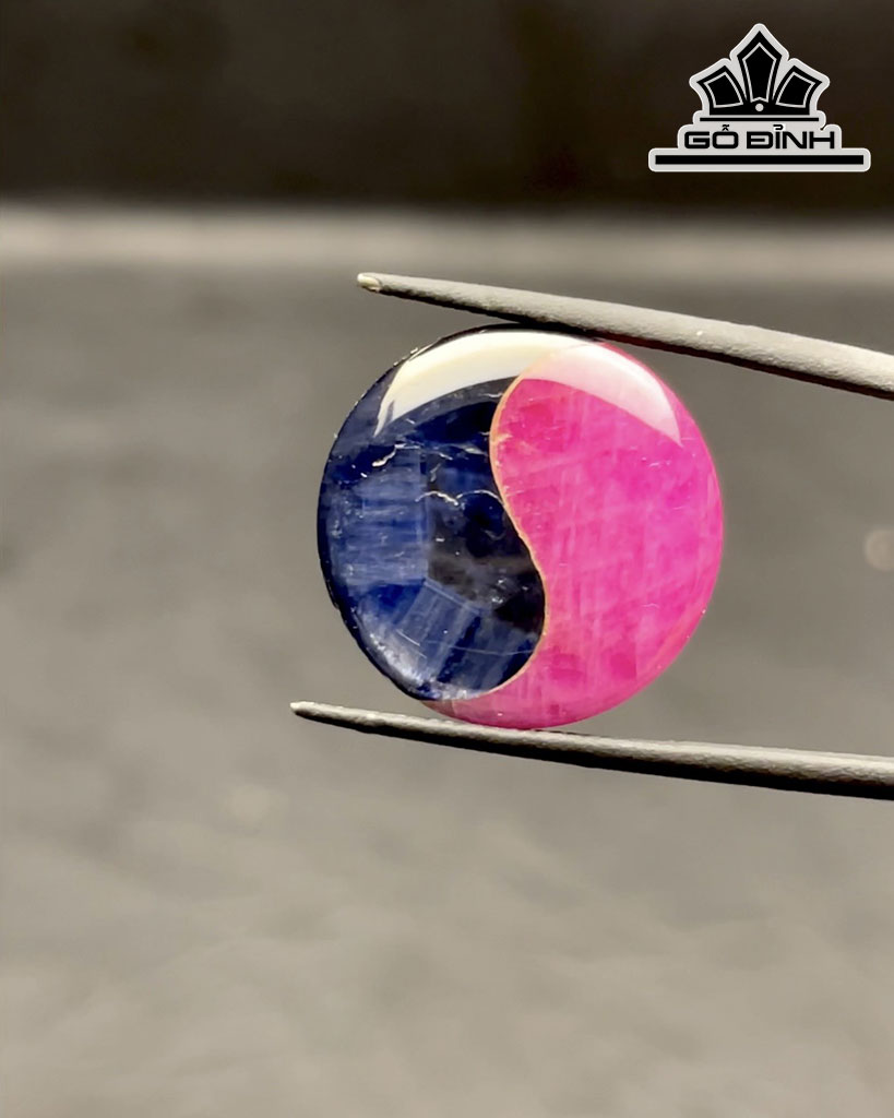 Mặt Dây Chuyền Âm Dương Đá Sapphire Đường Kính 19,3 Sâu 3,3 (mm) 16,3cts