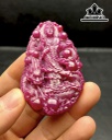 Mặt Dây Chuyền Quan Âm Cưỡi Rồng Đá Ruby Cao 76,6 Ngang 46,9 Sâu 11,9 (mm) 398cts