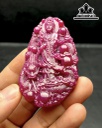 Mặt Dây Chuyền Quan Âm Cưỡi Rồng Đá Ruby Cao 76,6 Ngang 46,9 Sâu 11,9 (mm) 398cts