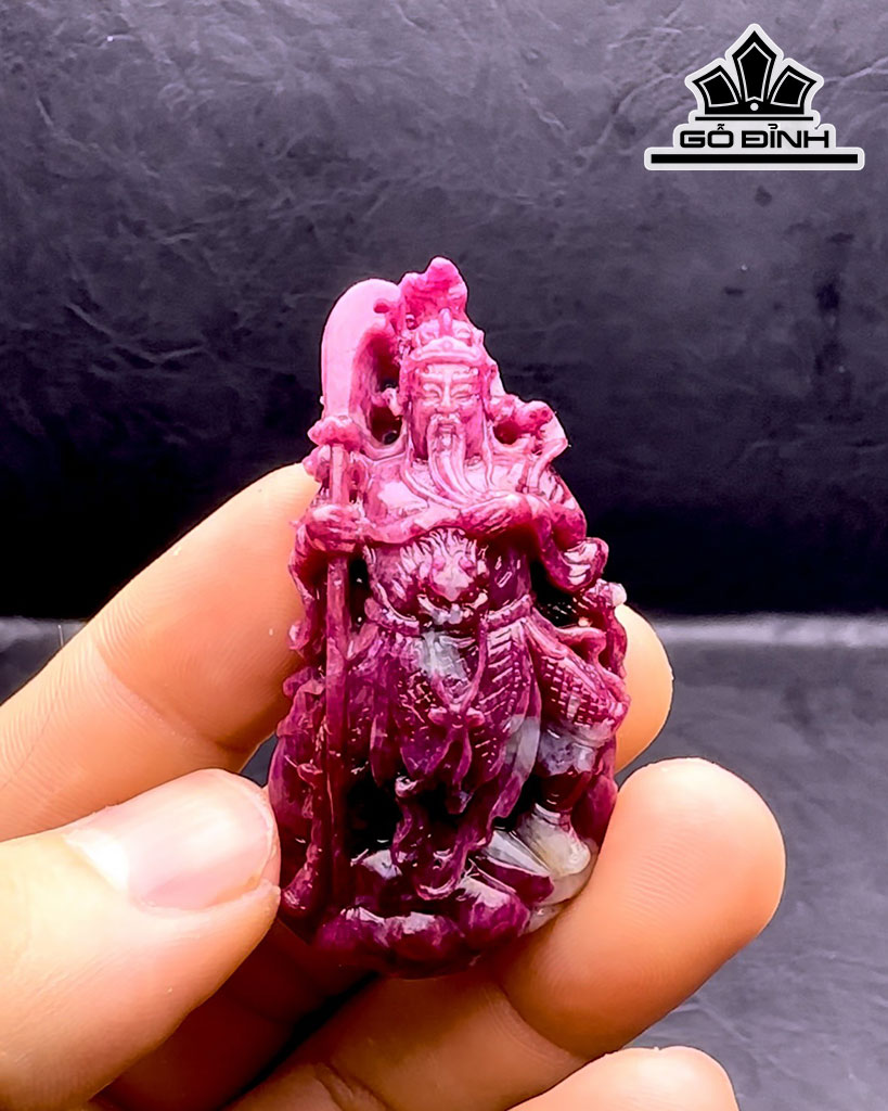 Mặt Dây Chuyền Quan Thánh Đá Ruby Cao 55,5 Ngang 30,5 Sâu 11,2 (mm) 162,8cts
