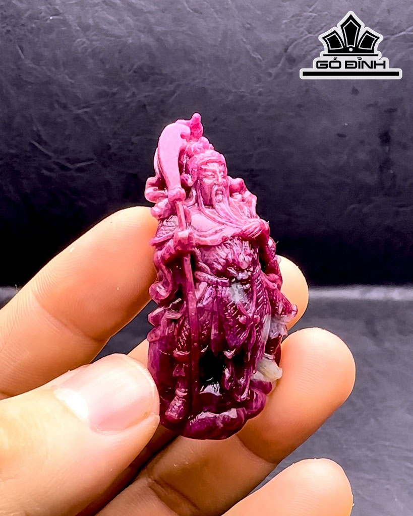 Mặt Dây Chuyền Quan Thánh Đá Ruby Cao 55,5 Ngang 30,5 Sâu 11,2 (mm) 162,8cts