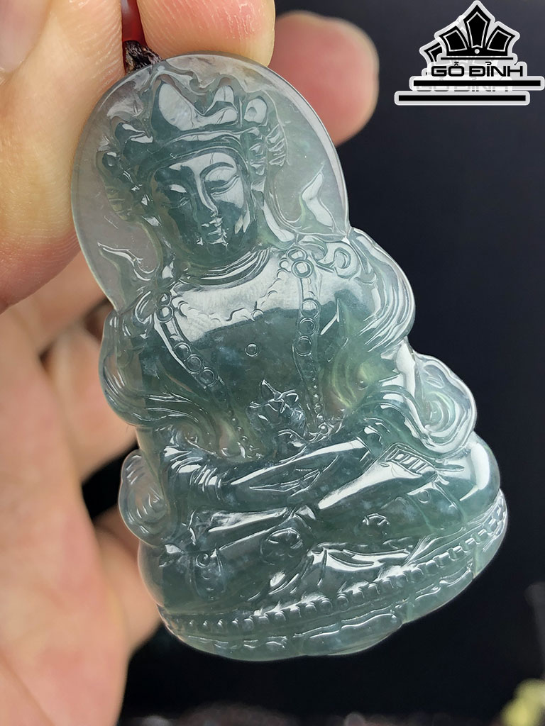 Mặt Dây Chuyền Quan Âm Đá Cẩm Thạch Cao 50 Ngang 31 Sâu 7,5 (mm)