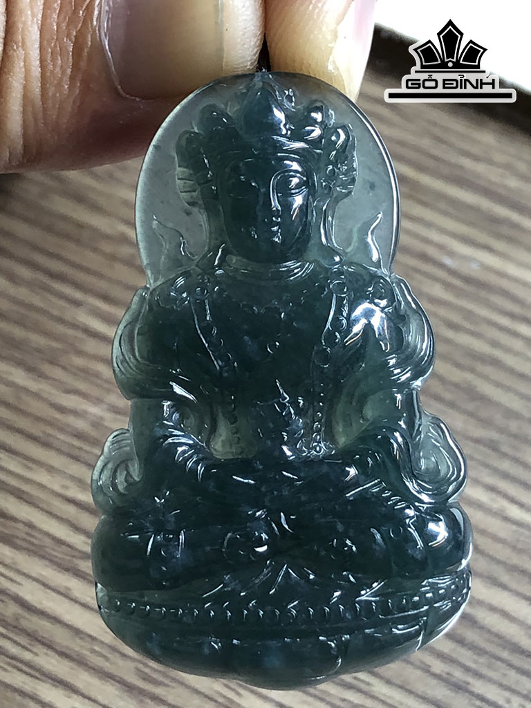 Mặt Dây Chuyền Quan Âm Đá Cẩm Thạch Cao 50 Ngang 31 Sâu 7,5 (mm)