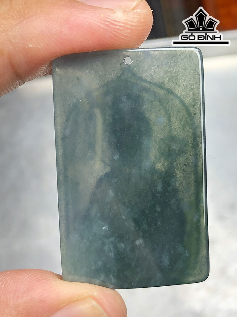 Mặt Dây Chuyền Quan Âm Đại Thế Chí Đá Cẩm Thạch Cao 40 Ngang 25 Sâu 6 (mm) 11,6gr