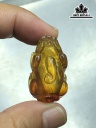Mặt Dây Chuyền Tỳ Hưu Đá Hổ Phách Cao 32 Ngang 19,6 Sâu 18 (mm) 6,2gr