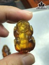 Mặt Dây Chuyền Tỳ Hưu Đá Hổ Phách Cao 32 Ngang 19,6 Sâu 18 (mm) 6,2gr