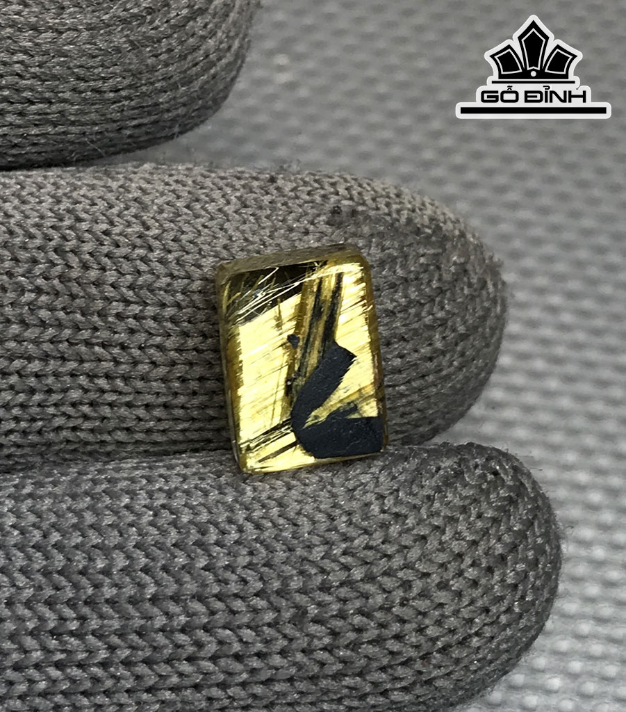 Mặt Nhẫn Đá Thạch Anh Tóc Vàng Cao 11 Ngang 8,3 Sâu 5,6 (mm) 1,2gr