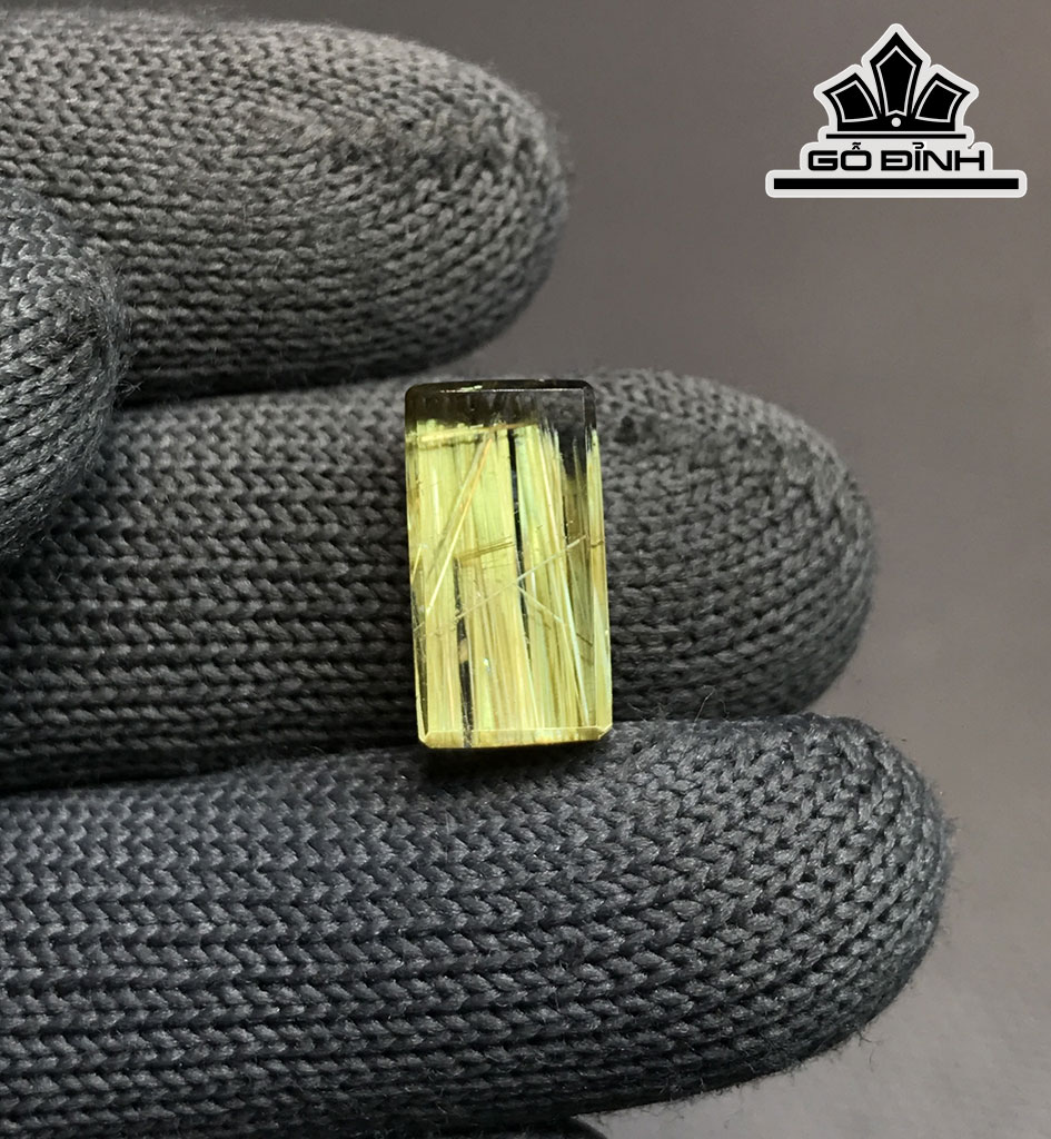 Mặt Nhẫn Đá Thạch Anh Tóc Vàng Cao 14,5 Ngang 8,1 Sâu 5,3 (mm) 1,5gr