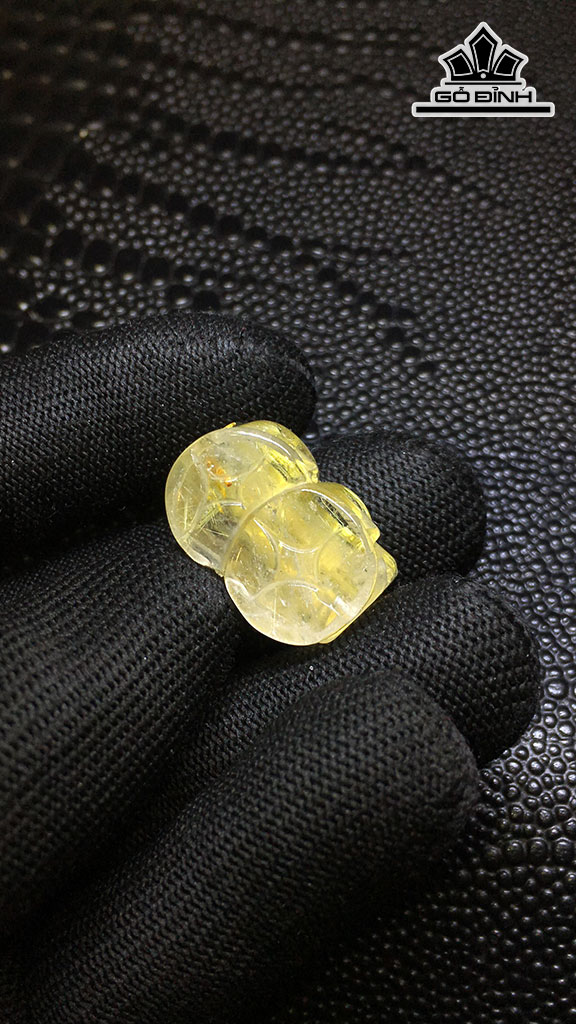 Tỳ Hưu Đá Thạch Anh Tóc Vàng Cao 22,8 Ngang 14,6 Sâu 13,2 (mm) 8,7gr