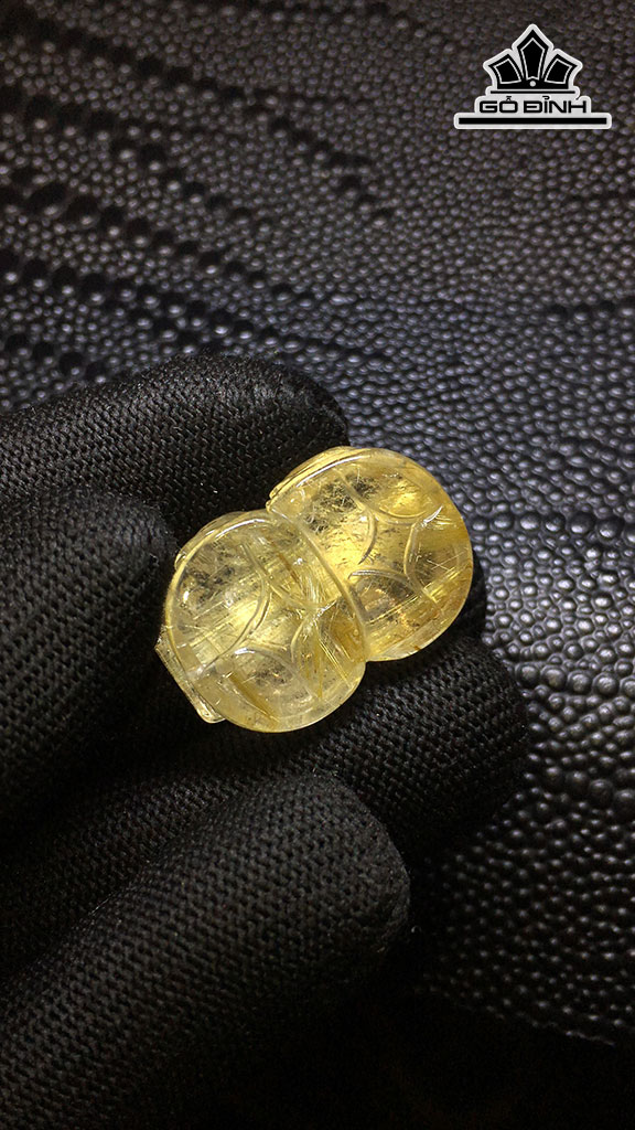 Tỳ Hưu Đá Thạch Anh Tóc Vàng Cao 27,8 Ngang 18 Sâu 16 (mm) 14,3gr