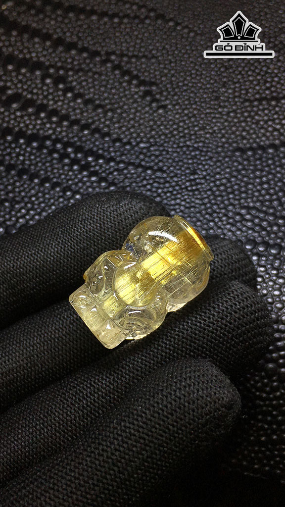 Tỳ Hưu Đá Thạch Anh Tóc Vàng Cao 27,8 Ngang 18 Sâu 16 (mm) 14,3gr