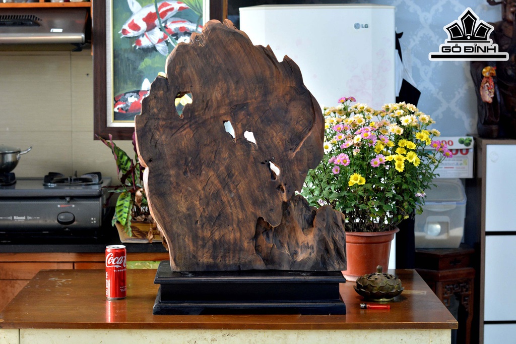 Tượng Phật Di Lặc Gỗ Nu Xá Xị Cao 79 Ngang 55 Sâu 20 (cm)