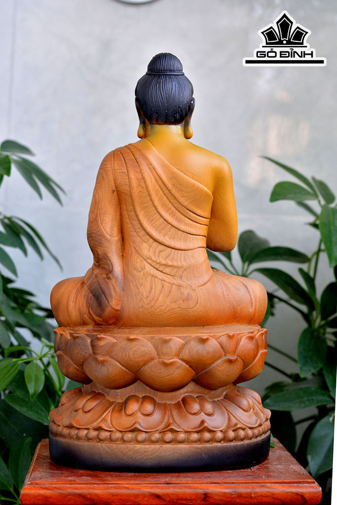 Tượng Phật Tổ Gỗ Bách Xanh Cao 30 Ngang 16 Sâu 13 (cm)