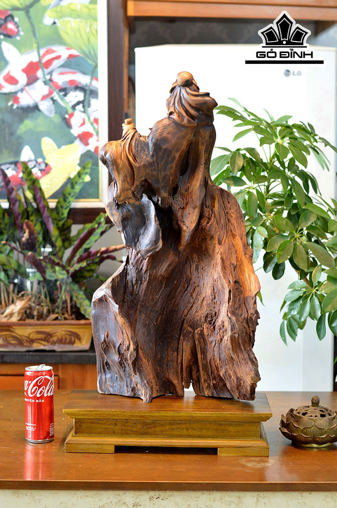 Tượng Thần Trà Gỗ Lũa Bách Xanh Cao 75 Ngang 32 Sâu 20 (cm)