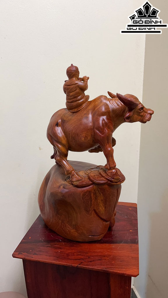 Tiểu Đồng Chăn Trâu Thổi Sáo Gỗ Hương Cao 44 Ngang 25 Sâu 18 (cm)