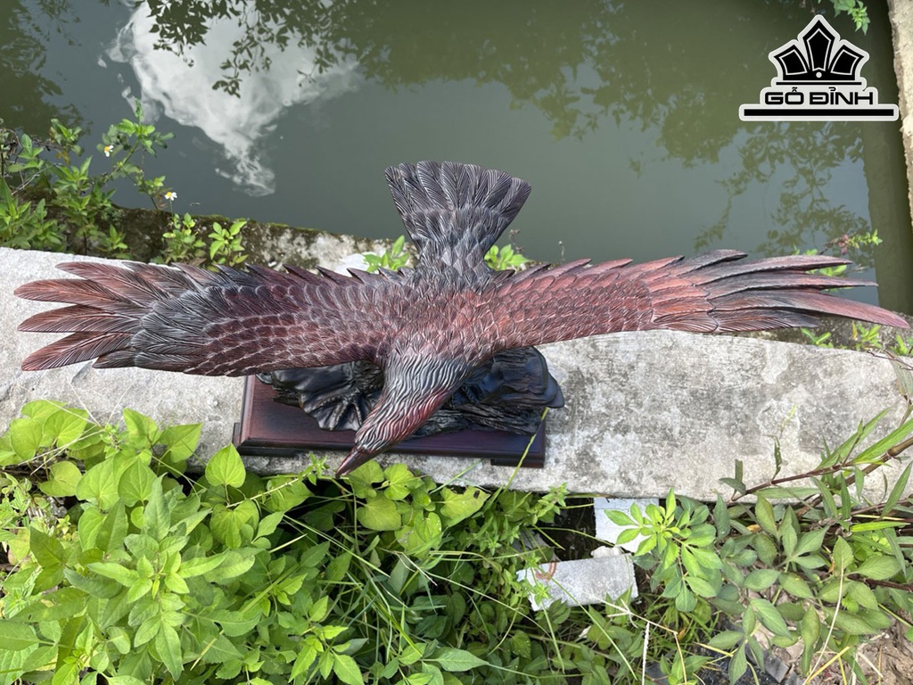Tượng Đại Bàng Gỗ Trắc Cao 44 Ngang 62 Sâu 30 (cm)
