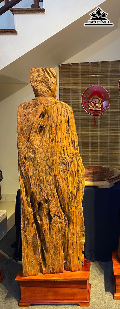 Tượng Gia Cát Lượng Gỗ Hương Cao 150 Ngang 45 Sâu 20 (cm)