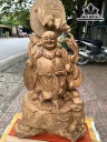Tượng Phật Di Lặc Gỗ Ngọc Am Hà Giang Cao 70 Ngang 42 Sâu 18 (cm)