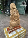 Tượng Phật Di Lặc Gỗ Ngọc Am Hà Giang Cao 70 Ngang 42 Sâu 18 (cm)