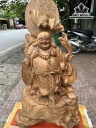 Tượng Phật Di Lặc Gỗ Ngọc Am Hà Giang Cao 70 Ngang 42 Sâu 18 (cm)