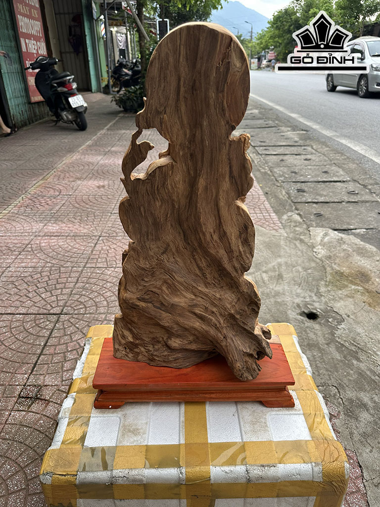 Tượng Phật Di Lặc Gỗ Ngọc Am Hà Giang Cao 70 Ngang 42 Sâu 18 (cm)