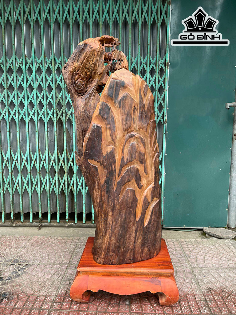 Tượng Phật Di Lặc Gỗ Ngọc Am Hà Giang Cao 122 Ngang 40 Sâu 30 (cm)