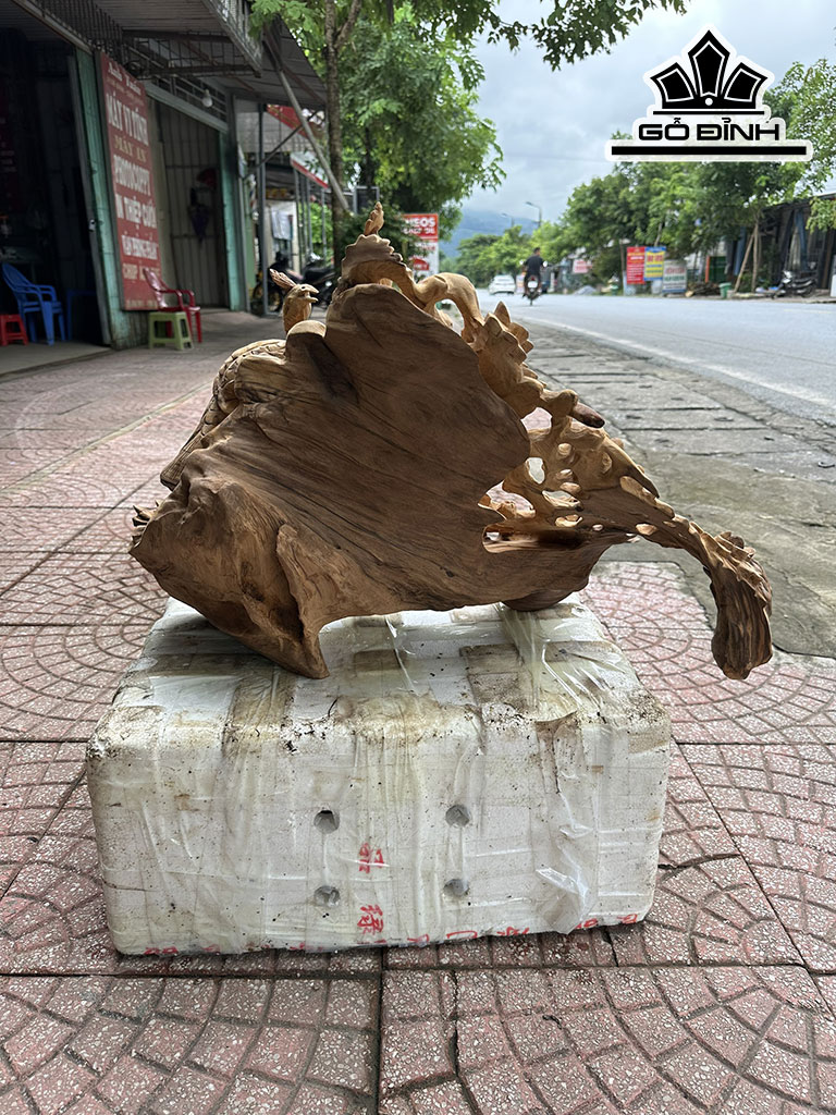 Tượng Phu Thê Viên Mãn Gỗ Ngọc Am Hà Giang Ngang 68 Cao 42 Sâu 25 (cm)