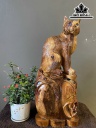 Tượng Mèo Gỗ Hương Cao 56 Ngang 22 Sâu 16 (cm)