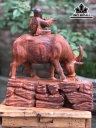Tiểu Đồng Chăn Trâu Thổi Sáo Gỗ Trắc Ngang 31 Cao 27 Sâu 10,5 (cm)