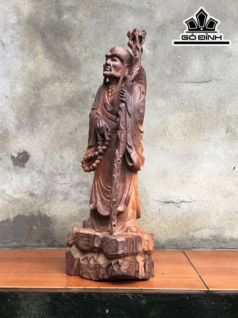 Tượng La Hán Trường My Gỗ Trắc Cao 49 Ngang 17 Sâu 14 (cm)