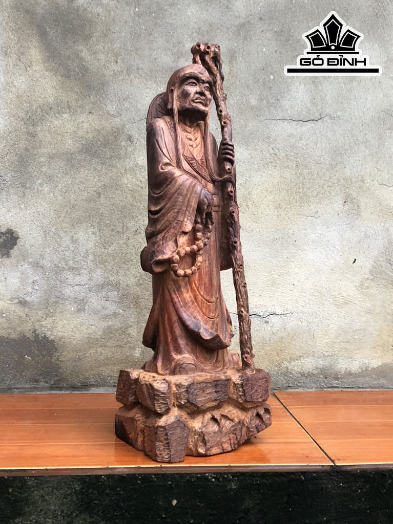 Tượng La Hán Trường My Gỗ Trắc Cao 49 Ngang 17 Sâu 14 (cm)