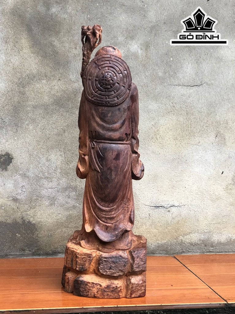 Tượng La Hán Trường My Gỗ Trắc Cao 49 Ngang 17 Sâu 14 (cm)
