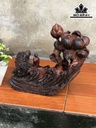 Tượng Liên Hoa Bái Phật Gỗ Trắc Ngang 33 Cao 23 Sâu 13 (cm)