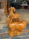 Tượng Dê Phong Thủy Gỗ Nu Hương Cao 55 Ngang 38 Sâu 28 (cm)