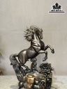 Tượng Ngựa Phong Thủy Gỗ Mun Hoa Cao 62 Ngang 40 Sâu 11 (cm)