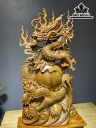 Tượng Rồng ( Nhất Long) Gỗ Ngọc Am Cao 91 Ngang 48 Sâu 18 (cm)