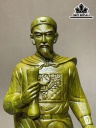 Tượng Trần Hưng Đạo Gỗ Trắc Xanh Cao 70 Ngang 20 Sâu 17 (cm)