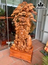 Tượng Phật Di Lặc Tam Phúc Gỗ Hương Cao 139 Ngang 78 Sâu 42 (cm)