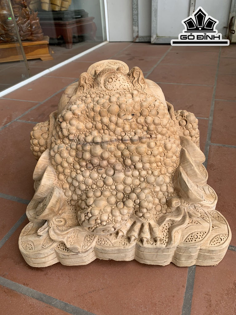 Tượng Thiềm Thừ Gỗ Ngọc Am Cao 33 Ngang 42 Sâu 36 (cm)