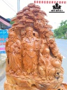 Tượng Phúc Lộc Thọ (Tam Đa) Gỗ Hương Cao 164 Ngang 83 Sâu 36 (cm)