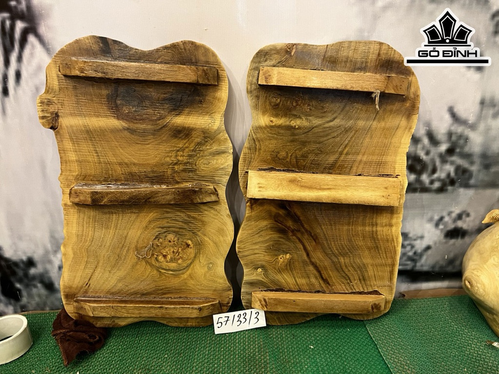 Tranh Cha Mẹ Gỗ Nu Nghiến Ngang 33 Cao 57 Sâu 3 (cm)