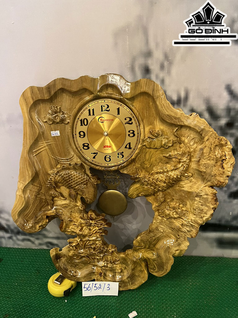 Tranh Đồng Hồ Gỗ Nu Nghiến Cao 52 Ngang 56 Sâu 3 (cm)