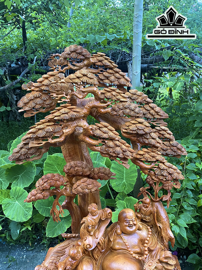 Tượng Phật Di Lặc Gỗ Hương Cao 112 Ngang 72 Sâu 43 (cm)