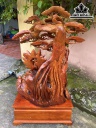 Tượng Phật Di Lặc Tam Phúc Gỗ Hương Cao 88 Ngang 59 Sâu 26 (cm)