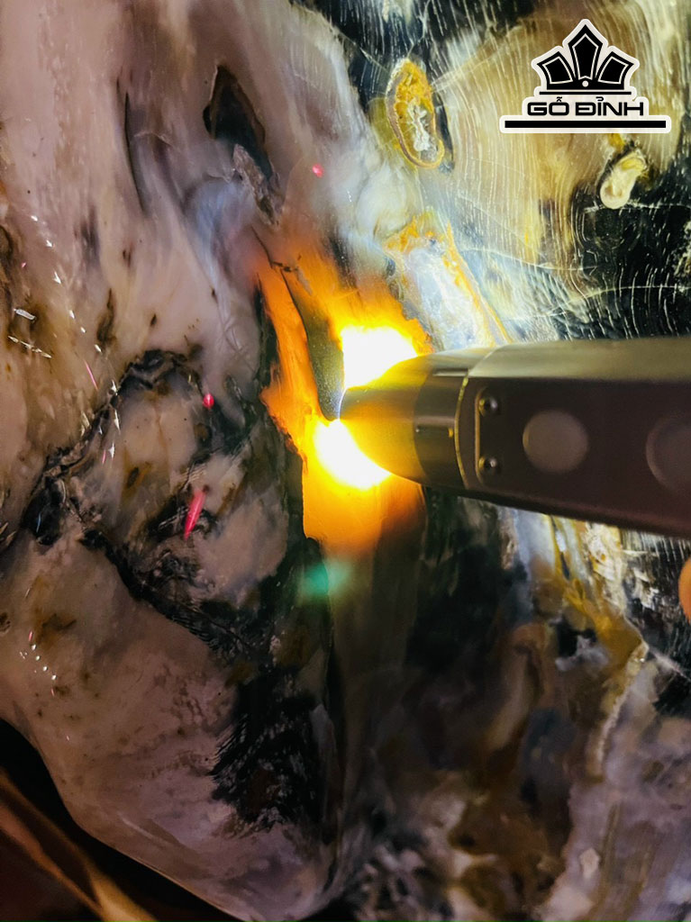 Tác Phẩm Gỗ Hóa Thạch Cao 143 Ngang 43 (cm) 100kg